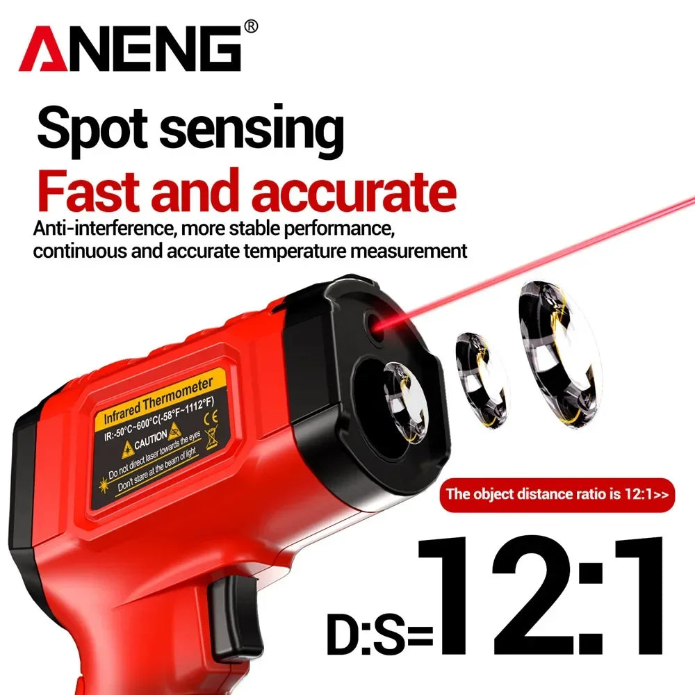 Infrared Meter LCD Display Pyrometer Point Gun Tester Non-contact 50