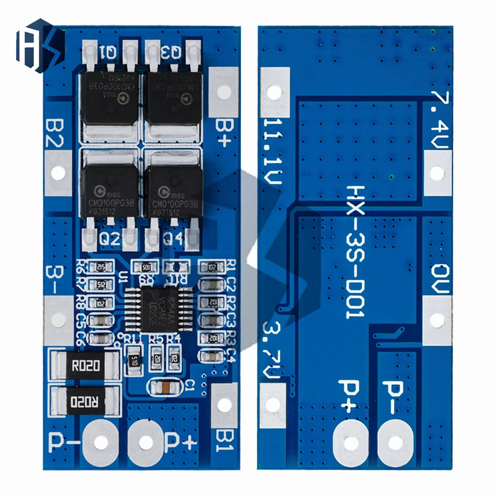 18650 Li-ion Battery Protection Board – 1/4PCS 3S 20A 3.7V/12.6V BMS Charger with Short Circuit Protection Zpaxo