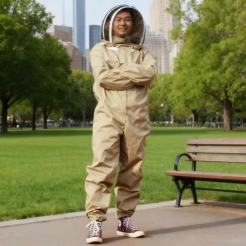 Beekeeping Suit Khaki Beekeeper Clothing Equipment Honeybee Overalls