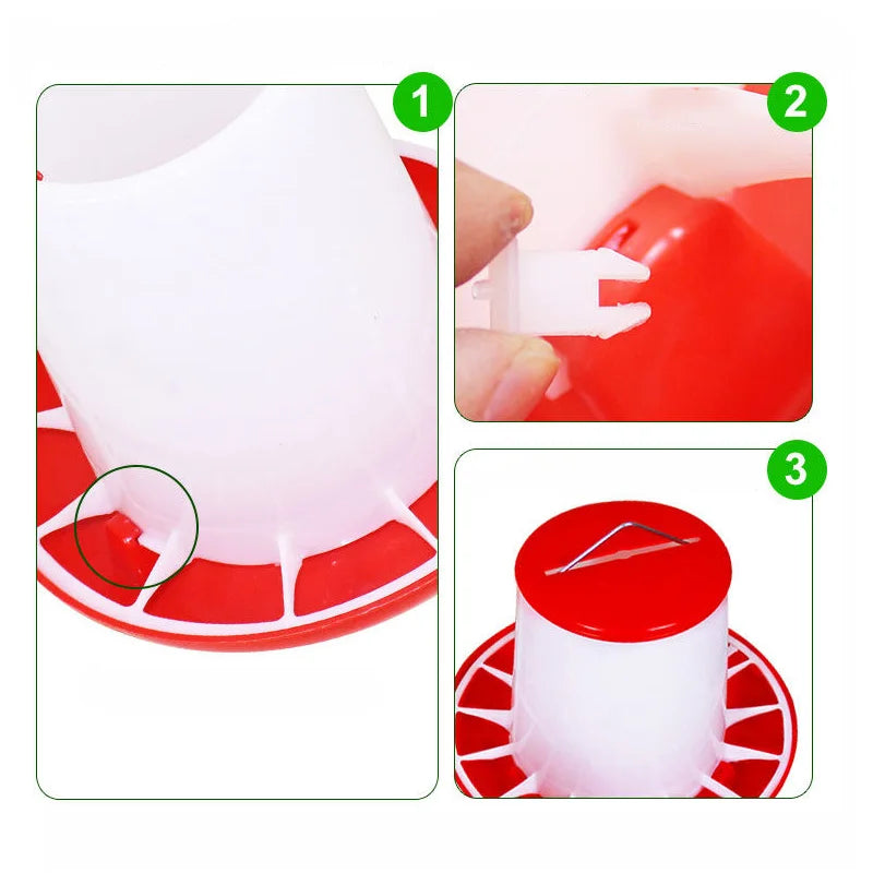 1 3 Automatic Chicken Feeder Bucket Rooster Hen Feeding Device Farm