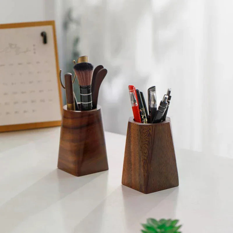 Black Walnut Pen Holder Polishing Design Desktop Storage Supplies Wooden Desk Accessories Pen Storage Box Walnut Pen Holder Zpaxo