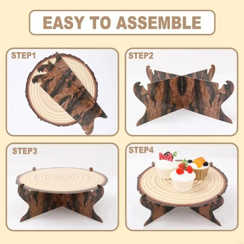 Sturdy Cake Rack Stand For Party And Wedding Decors Feature Natural Aesthetic Perfect For Cake and Dessert Zpaxo