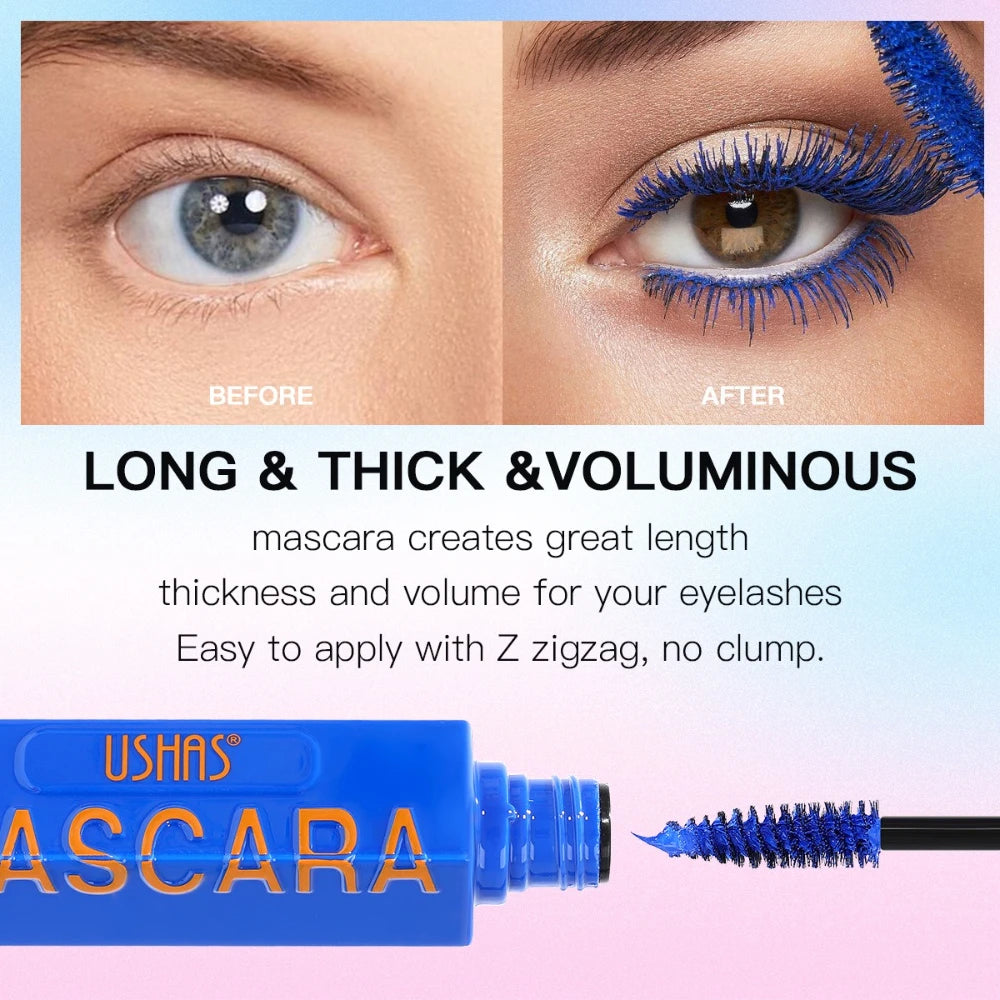 6D Color Mascara for Long Thick Lash Smudge-Proof Non-Clumping Natural & Dramatic Look Water-Resistant Makeup Eyelash Extension Zpaxo