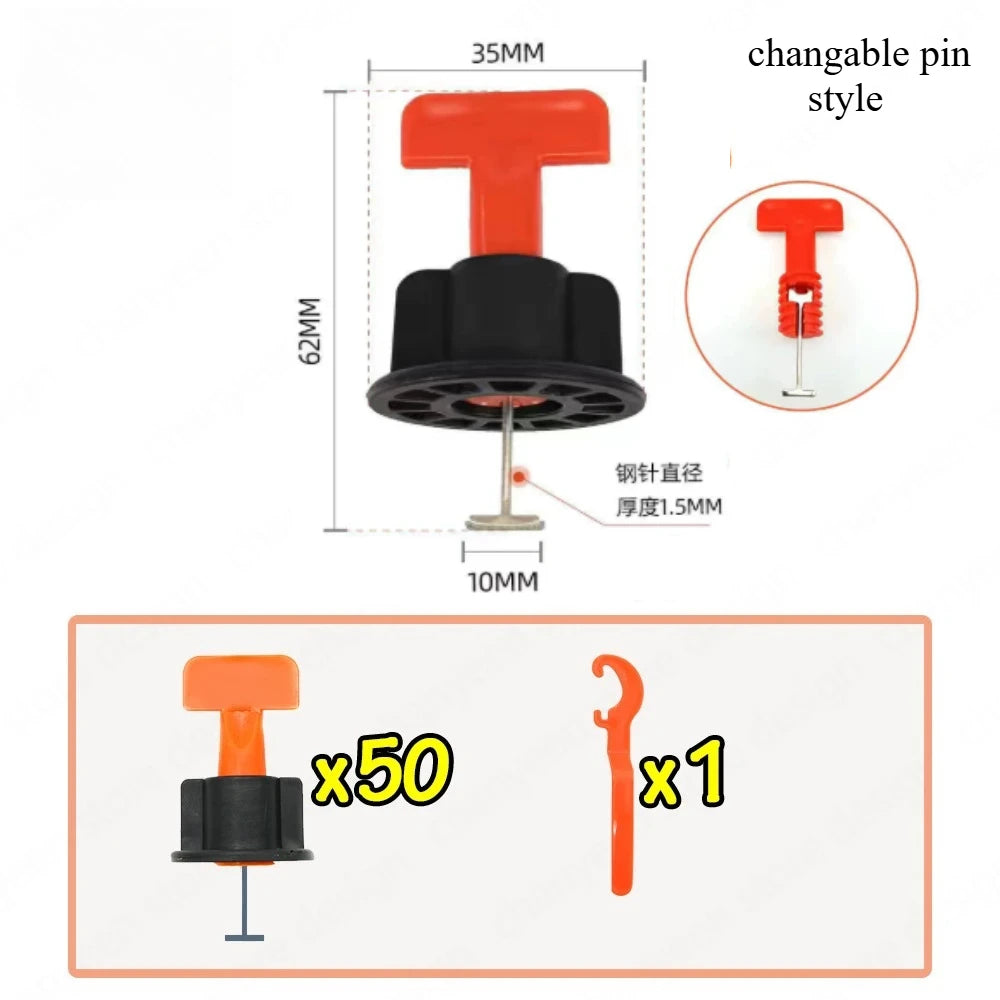 Floor Tile Leveling System Clips Spacers Porcelain Ceramic Leveler Zpaxo 51Pcs