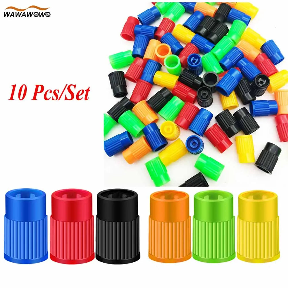 10-Pack Universal Plastic Tyre Valve Stem Caps – Car, Bike & Truck