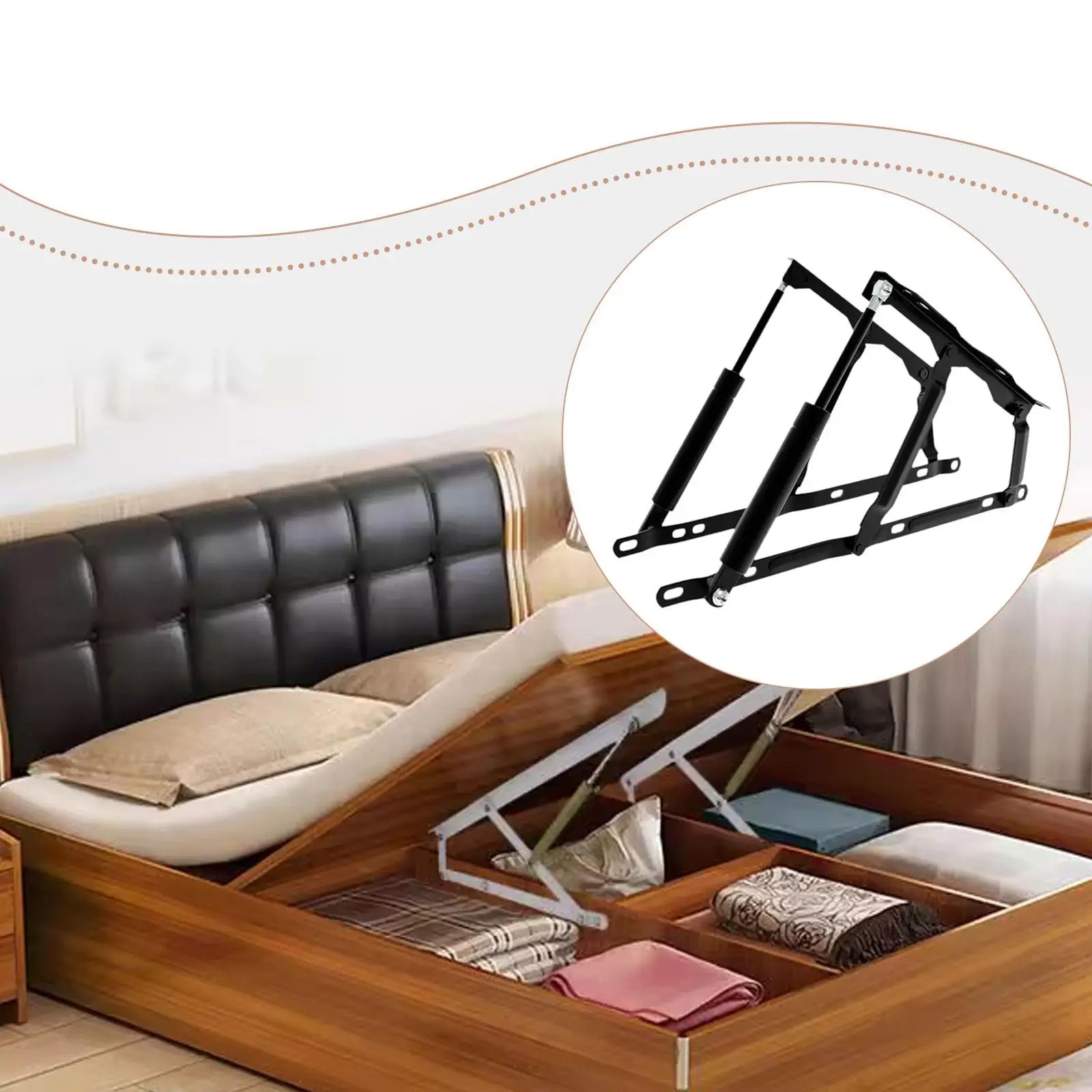Hydraulic Storage Bed Lift Mechanism Iron Effort Saving Lift Up Hinge Furniture Hardware for Tatami Bed Ottoman Zpaxo