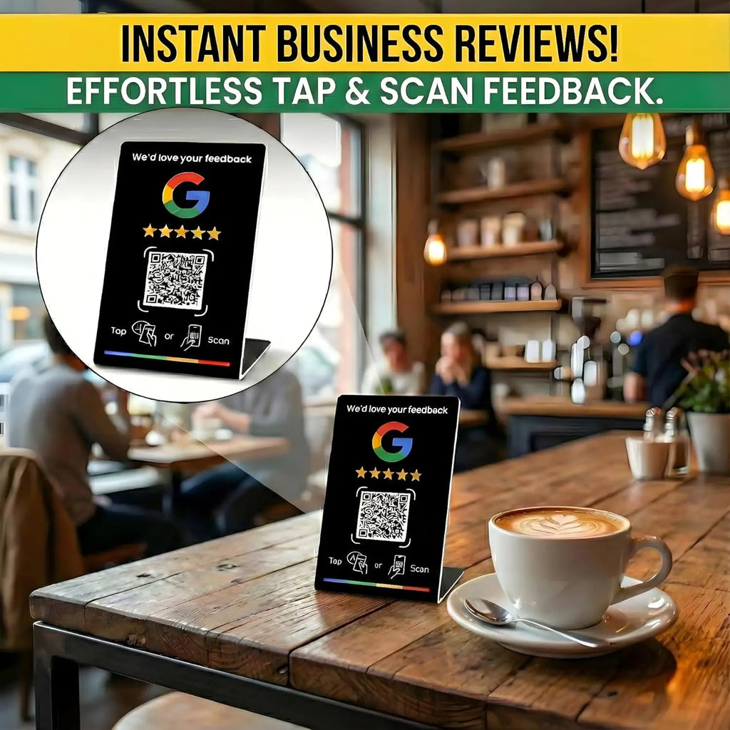 NFC 215 Programmable Google Review Card Station Table Reviews Display Zpaxo