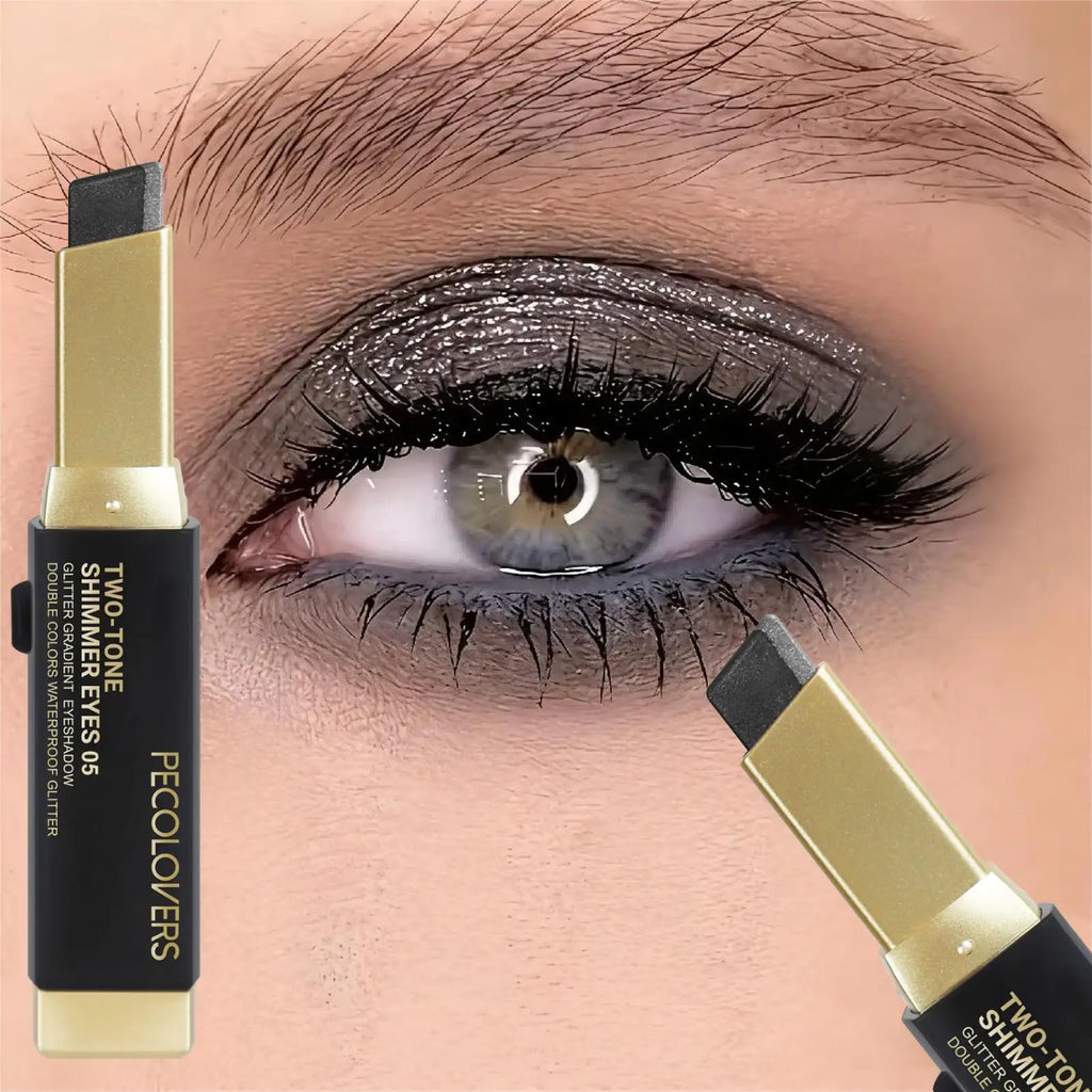 Colors Shiny Eyeshadow Stick Glitter Shimmer Easy Two-color Bright