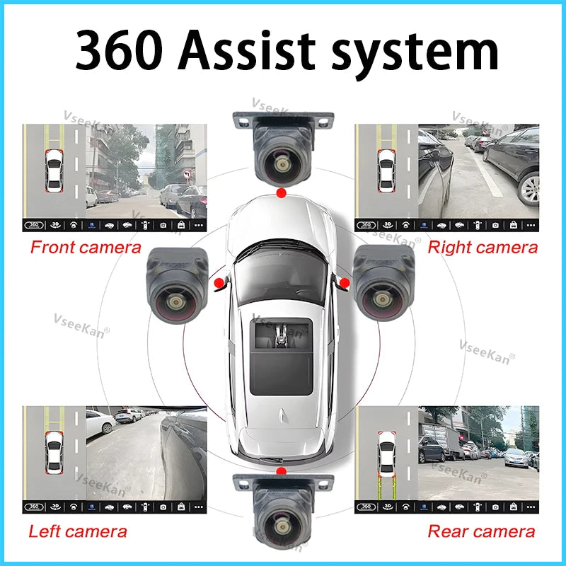 8K AHD 1080P 720P 3D Car 360 Panoramic Camera 4 Square Cameras