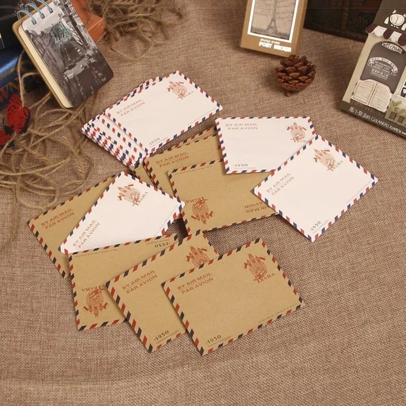 10pcs 9.7*7.5cm Retro Popular Envelope Postcard Letter Durable Kraft Stationery Storage Paper School Supplies Zpaxo