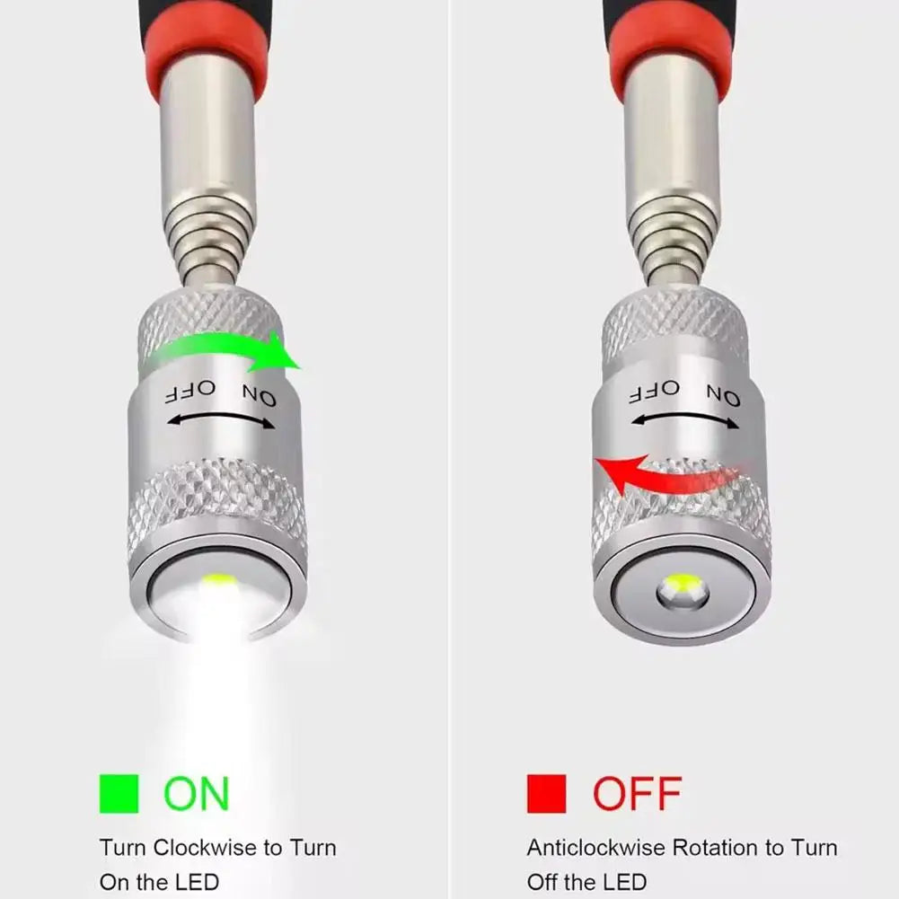 Telescopic Magnetic Pickup Tool with LED Light | Extendable Rod Magnetic Pickup Tool Zpaxo