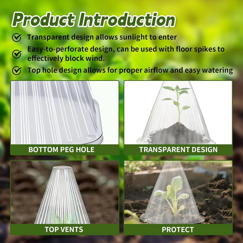 Reusable Plant Cloche Mini Greenhouse Cover 12/24 Pack
