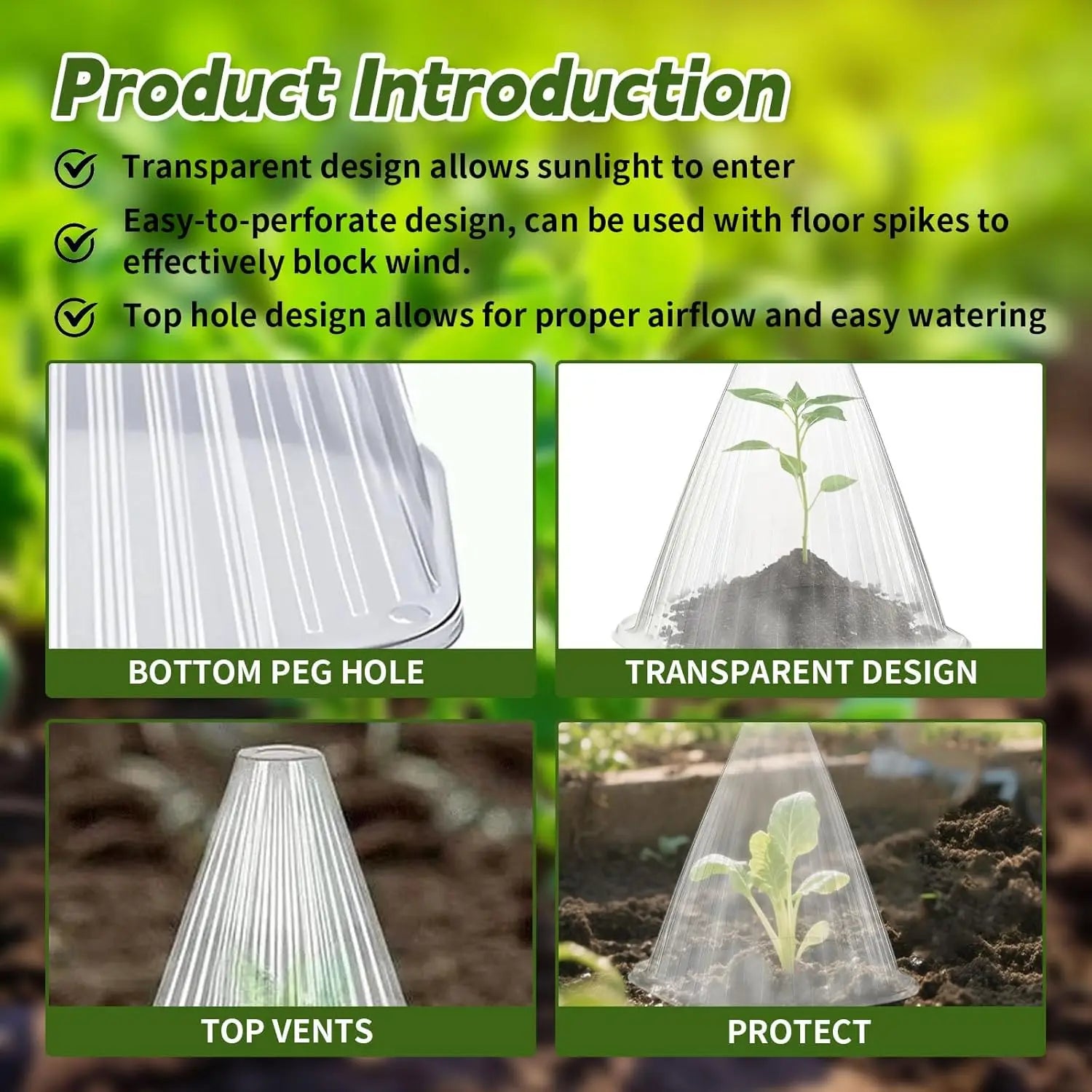 Reusable Plant Cloche Mini Greenhouse Cover 12/24 Pack