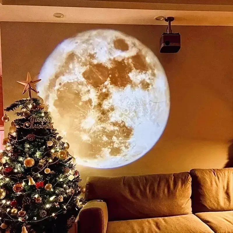USB Ceiling Moon Earth Projection Atmosphere Light Starry Sky Lamp Night Light Romantic Bedroom Decoration Galaxy Projector Zpaxo Moon
