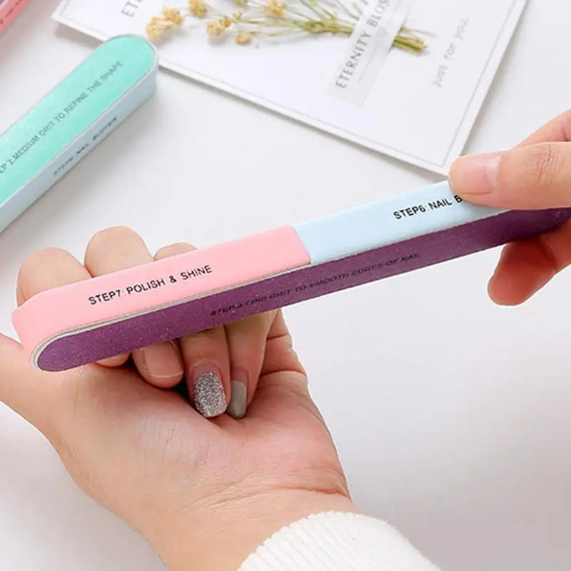 6-Sided EVA Nail File & Buffer – 7-Step Manicure Polishing Tool Nail File Buffer Zpaxo