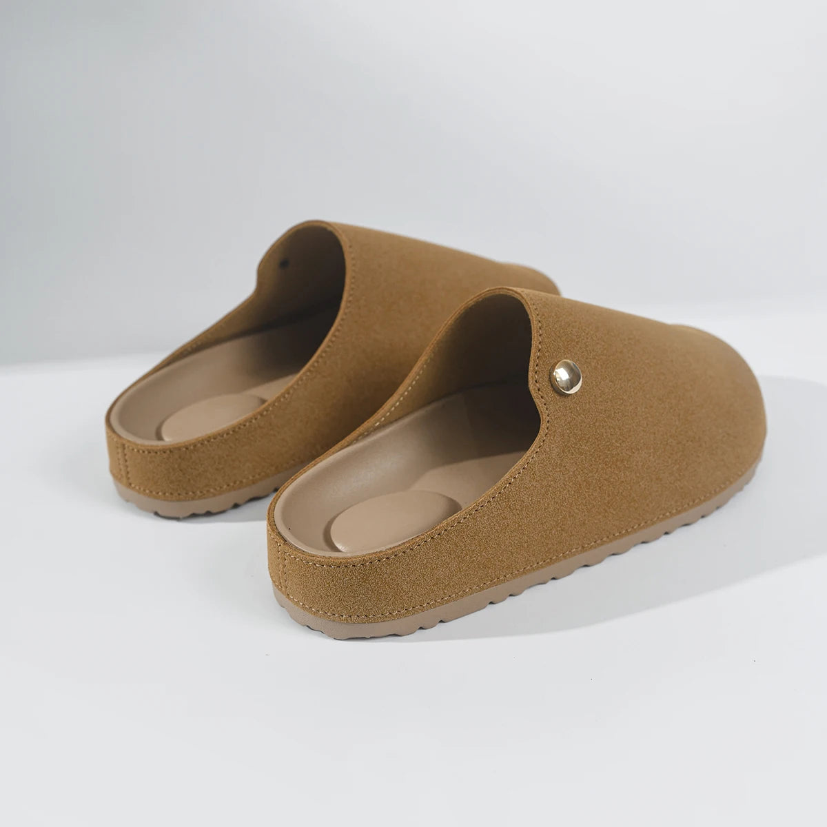 Women Flat Bottom Sports Slippers Casual Slip-on Sandals Comfortable Zpaxo Brown 36-37