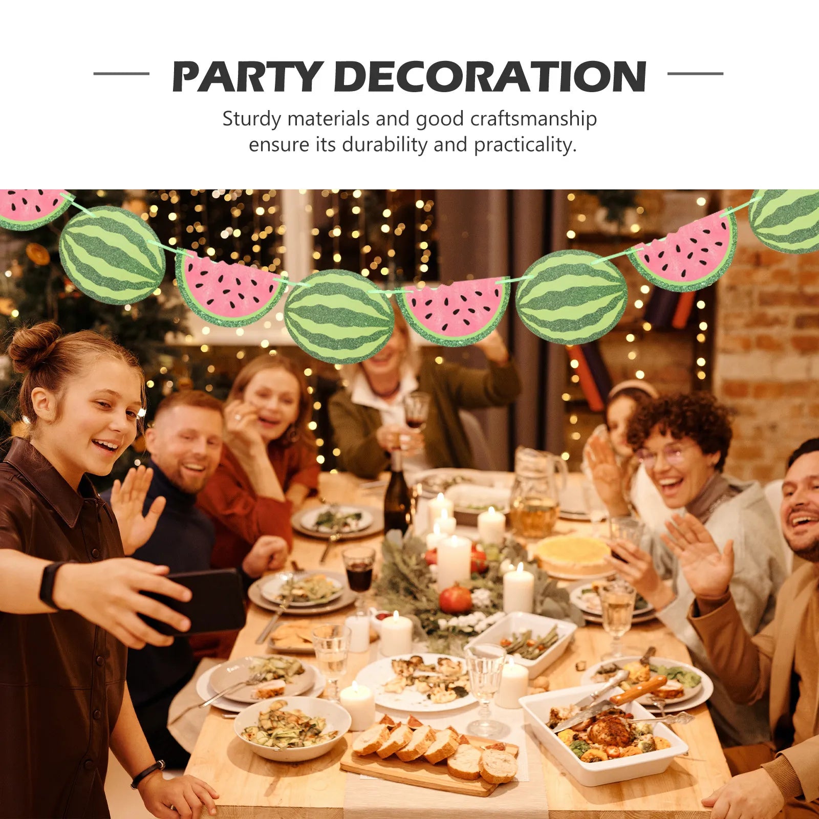1Set Watermelon Banner Summer Party Supplies Cake Picks Birthday Party Decoration Accessories Decor for Birthday Zpaxo
