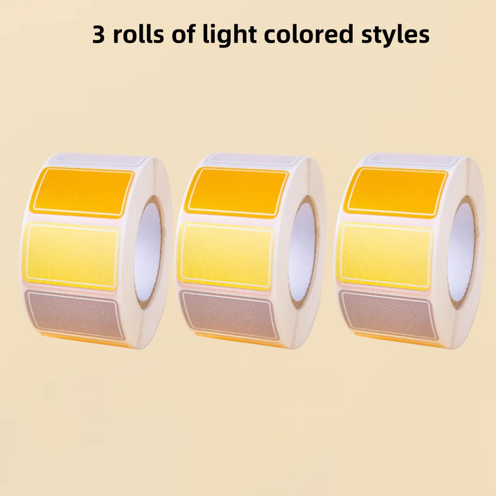 500Pcs Waterproof Blank Label Stickers – Self-Adhesive Name Tags Blank Label Stickers Zpaxo 3 rolls light color