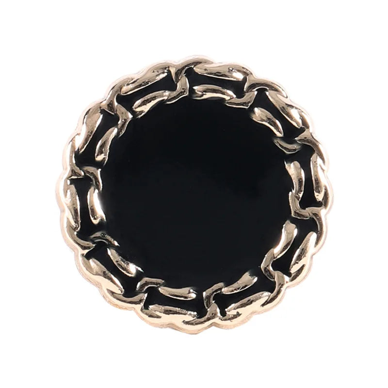 Luxury Retro Metal Sewing Buttons For Clothes Embellishment Coat Decor Diy Craft Supply Black White Needlework Accessories Zpaxo 1Pcs 13 MM