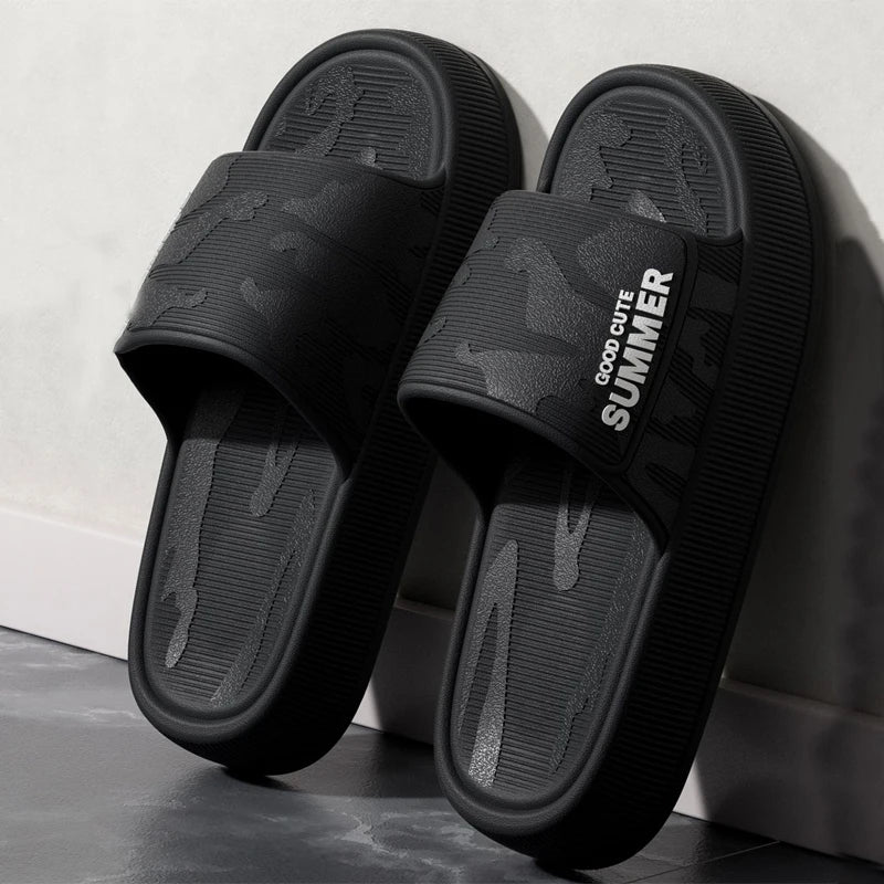 Men Summer Slippers Soft Sole EVA Sandals Non Slip Platform Home