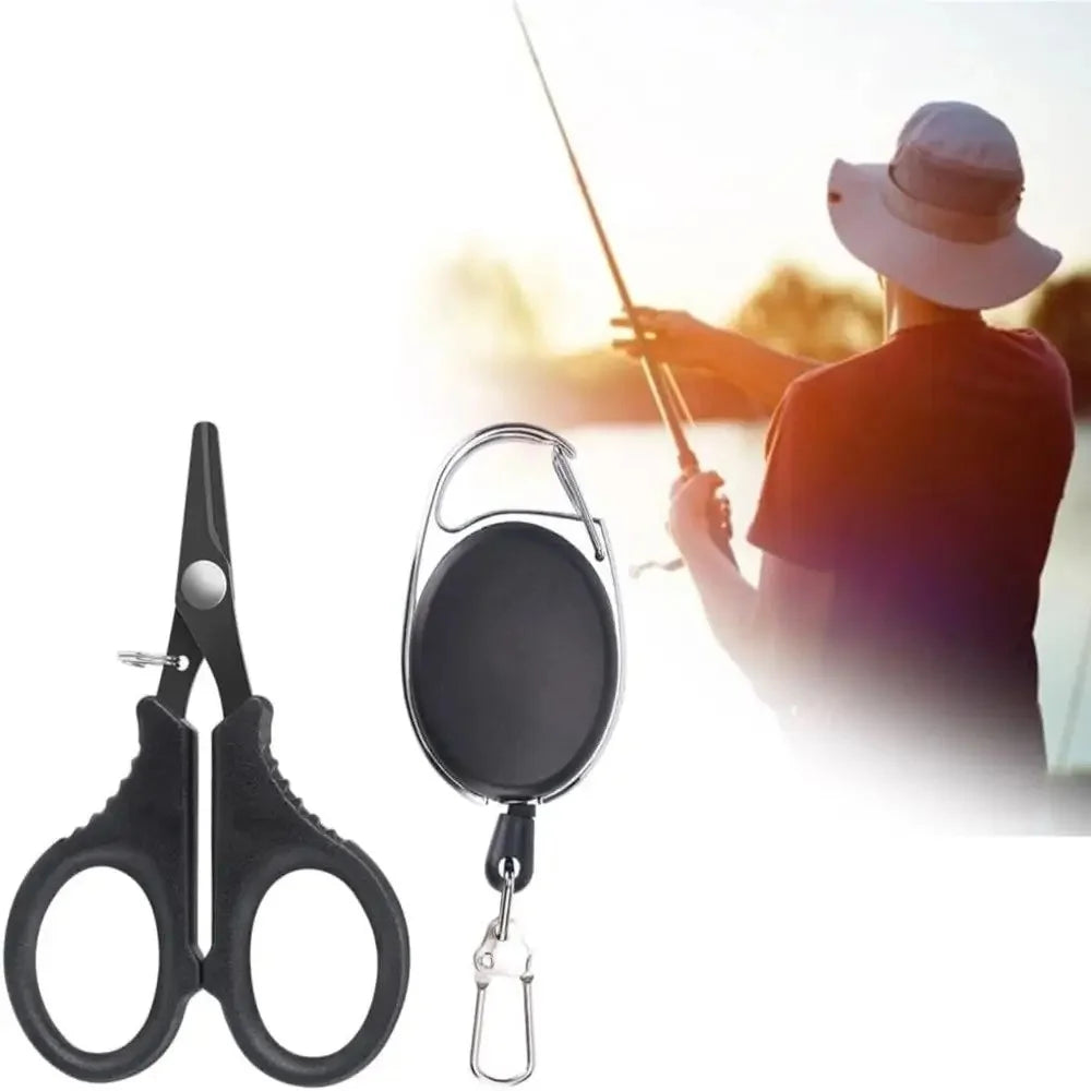 Stainless Steel Braided Fishing Line Scissors & Retractable Lanyard Fishing Line Scissors Zpaxo