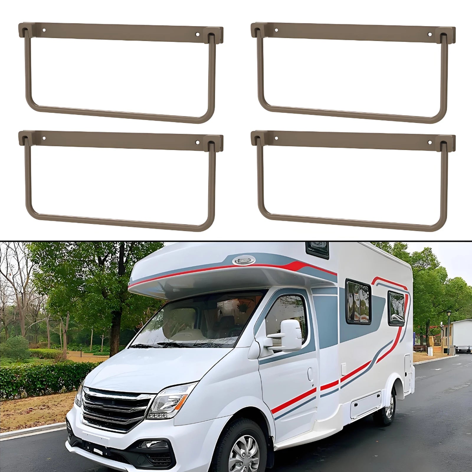 2/4/6Pcs RV Shoe Storage Aluminum Alloy Foldable RV Shoe Holder Rack Space Saving Camper Wall Mounted Rack for Traveling Camping Zpaxo