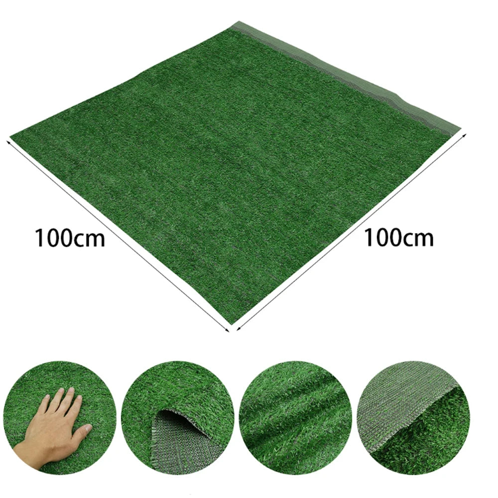 Artificial Lawn Density Fake Grass Mat 1M Carpet Balcony Indoor False Zpaxo Square