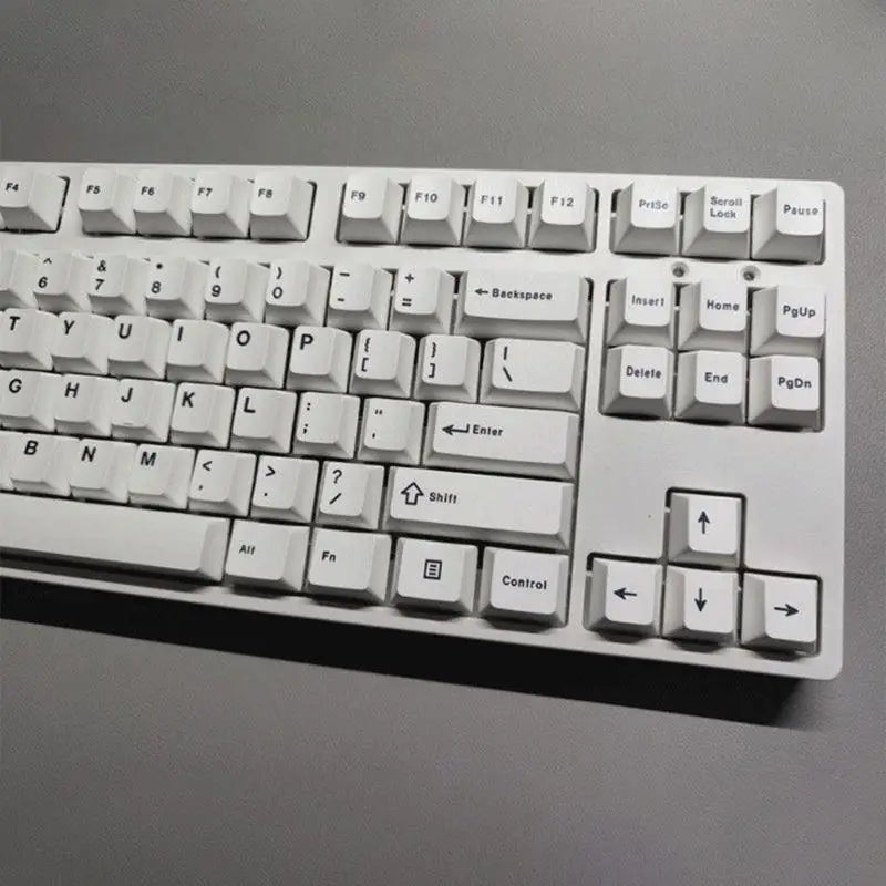 652F 125Keys Minimalists White PBT Keycap Cherry Profile Dye Zpaxo