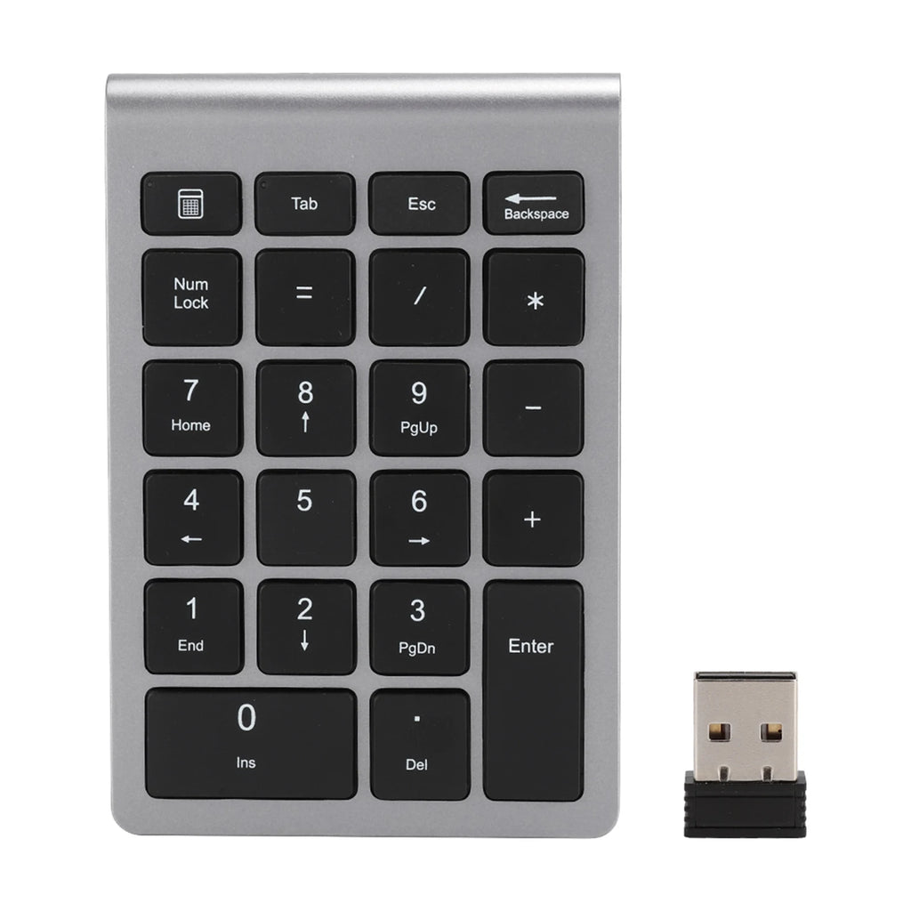 RF304 22 Keys Numeric Keypad Wireless Keyboard USB 2.4G Wireless Mini Keyboard with Receiver Zpaxo Iron Grey