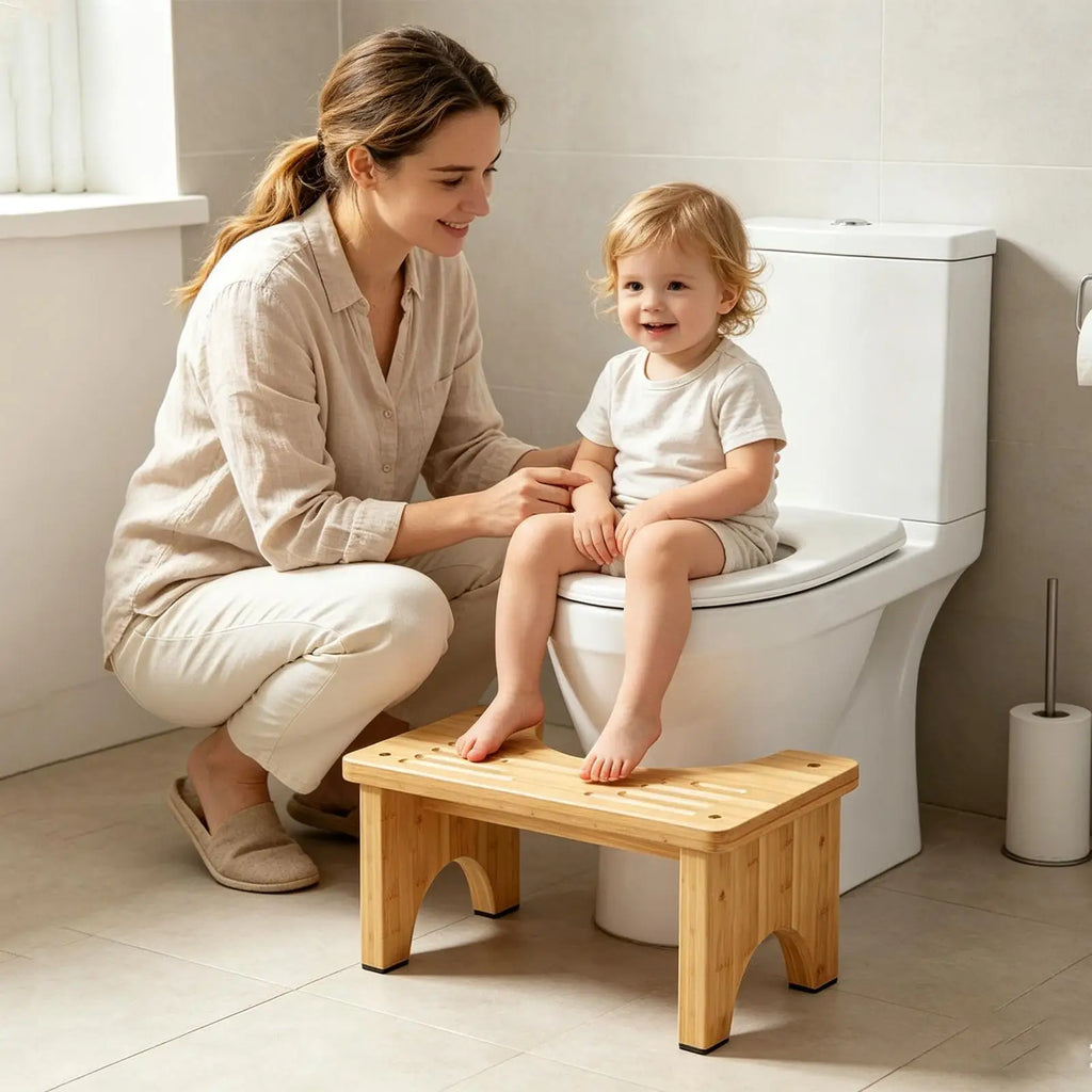 Toilet Step Pooping Wooden Portable Foldable Non-slip Bathroom Stool