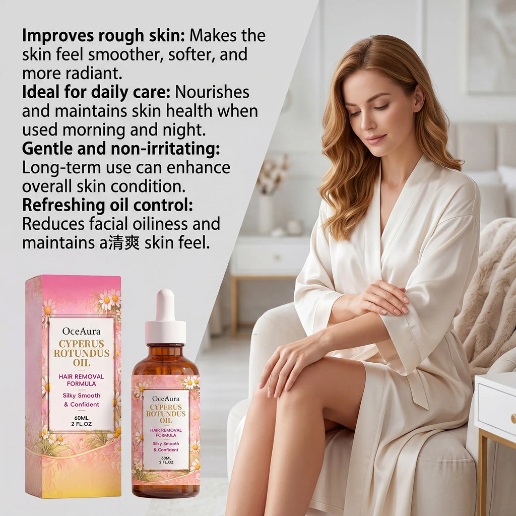 OceAura Cyperus Rotundus Hair Inhibitor Post-Removal Body Oil Hair Inhibitor Oil Zpaxo