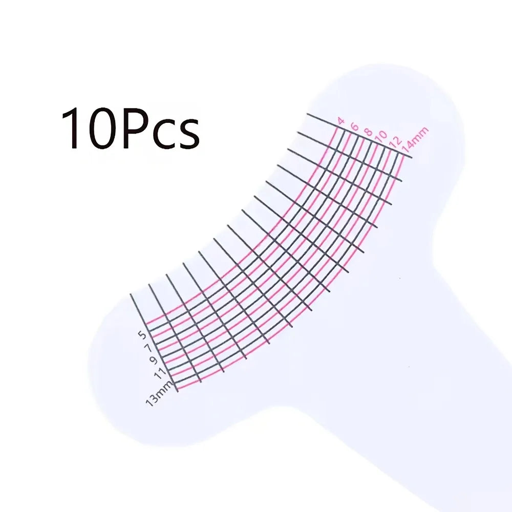 Eyelash Length Measuring Ruler Portable Eyebrow Soft Plastic Makeup Zpaxo 10pcs