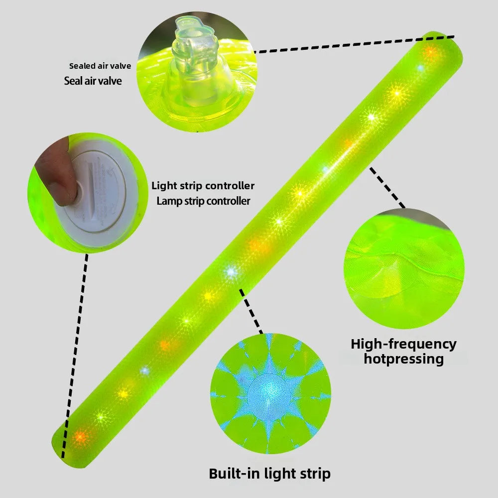 LED Inflatable Floating Pool Stick Kids Adults Light Up Swimming