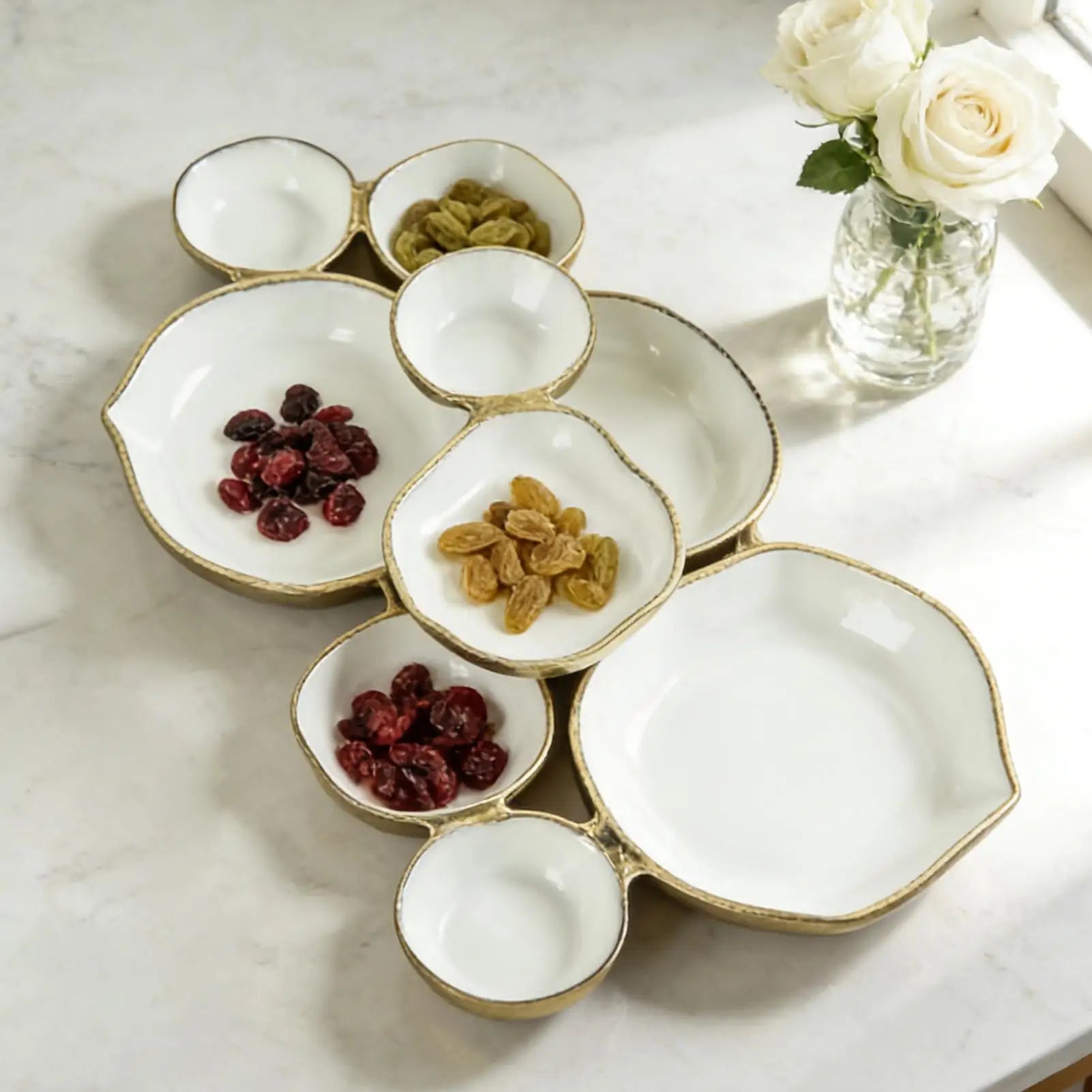 Serving Bowls Nine-grid Plate Home Decor Charcuterie Tray Snacks Nuts