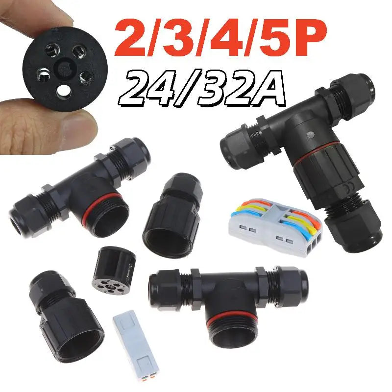 IP68 Waterproof T-Type Electrical Connector 2/3/4/5 Pin Push-In Electrical Connector Zpaxo