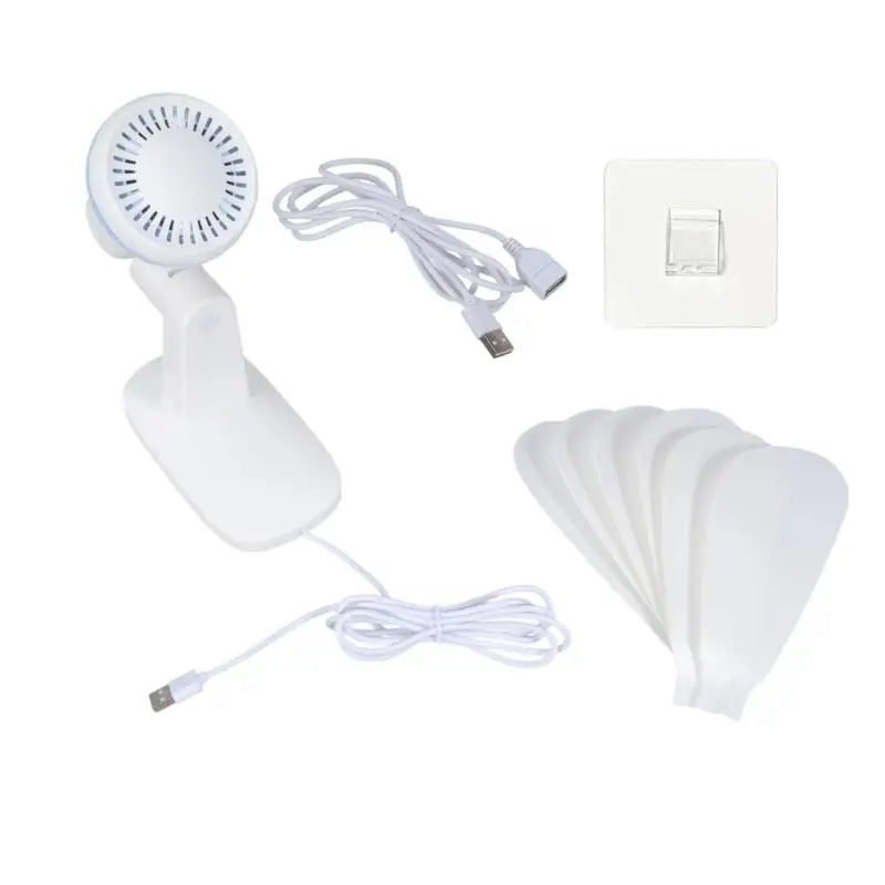 652F 5V USB Wall Mounted Fan With 39.37inch USB Cord Space Saving Design Quiet Operation For Bedroom Kitchen Bathroom Zpaxo CN