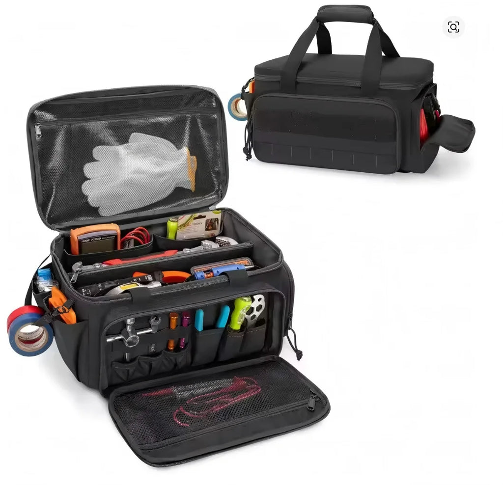 14" Heavy Duty Tactical Tool Bag Non-Slip Base Multipurpose Work Organizer for Handyman,Carpenter,Durable Portable Tool Storage Zpaxo