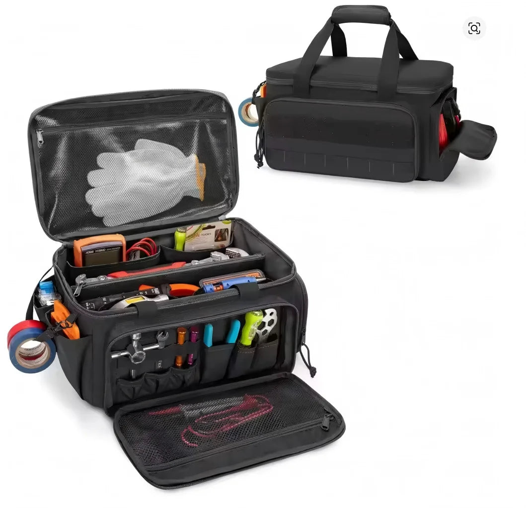 14" Heavy Duty Tactical Tool Bag Non-Slip Base Multipurpose Work Organizer for Handyman,Carpenter,Durable Portable Tool Storage Zpaxo