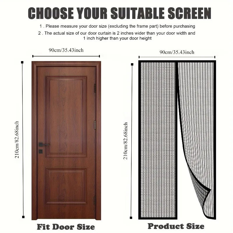Heavy-duty Magnetic Screen Door Self-sealing Hands-free Mesh Insect