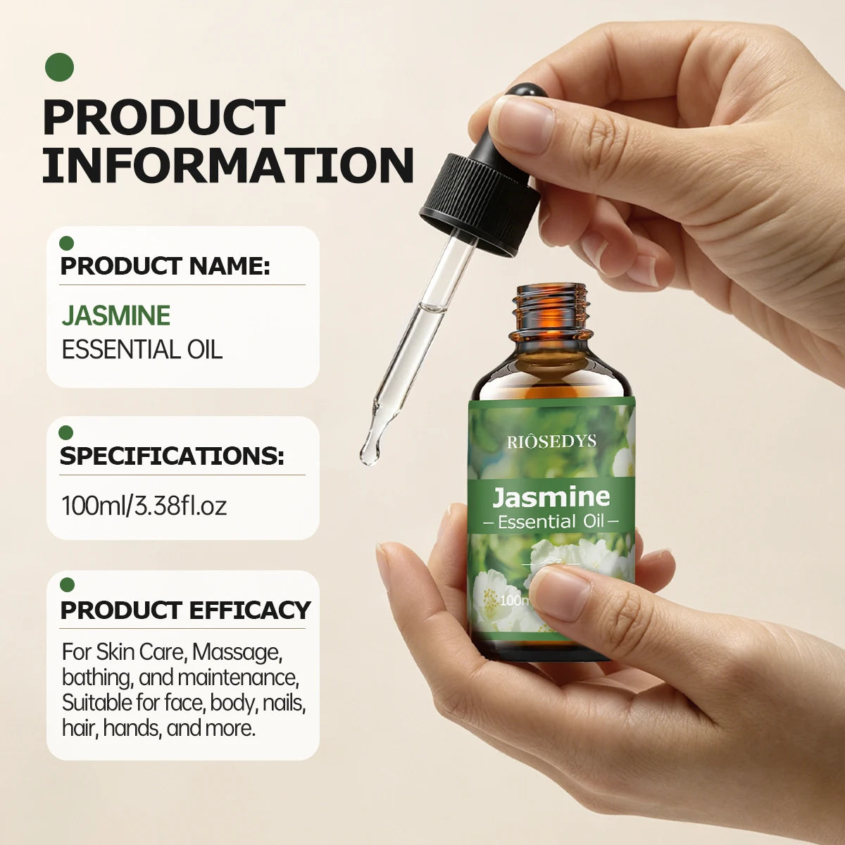 JASMINE ESSENTIAL OIL Suitable Massage Skincare Deeply Nourishes Zpaxo