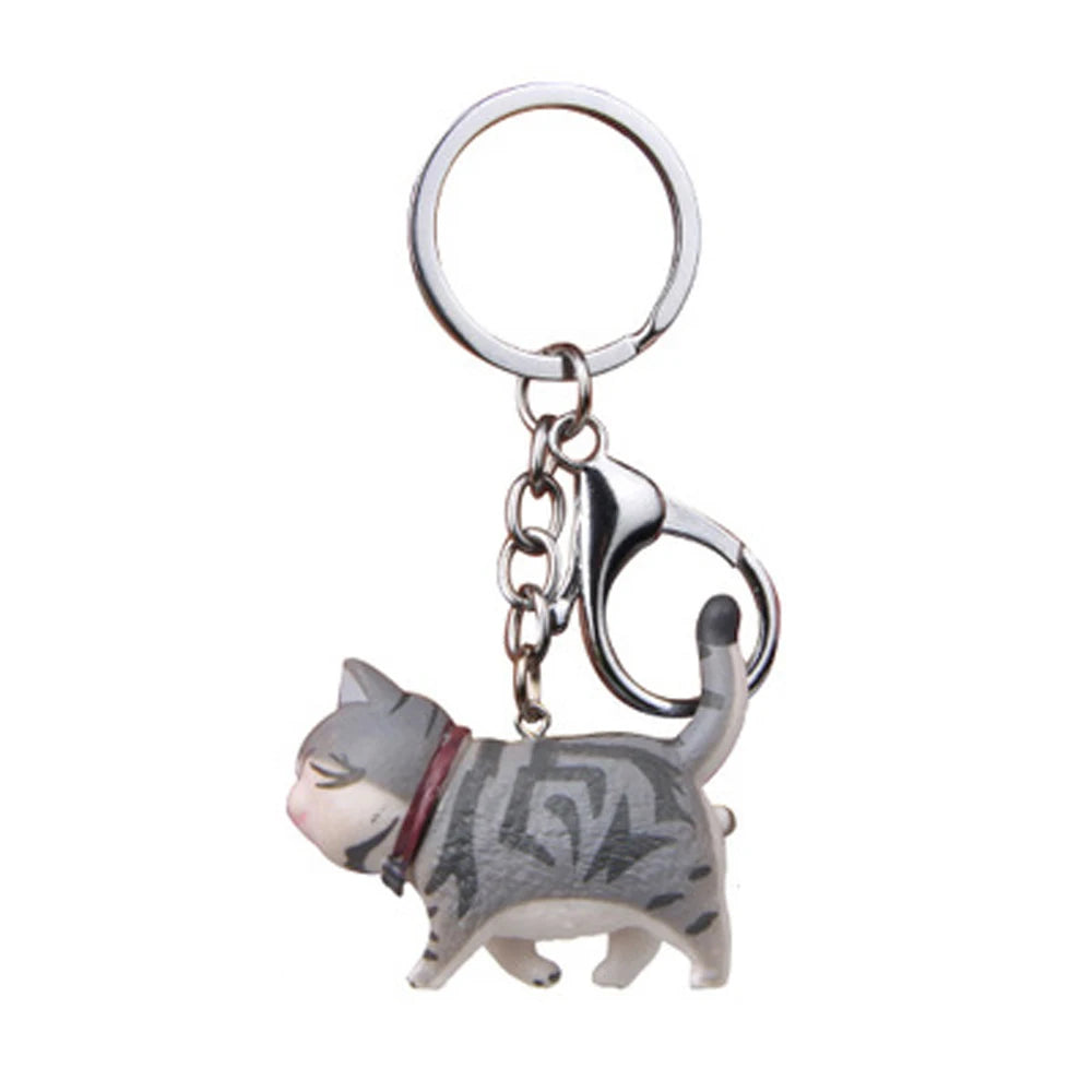 Lovely Cartoon Animal Cute Japanese Cat Kitten Key Chain Cat Keyring Bag Hanging Pendant Keychain Zpaxo 7-1pc
