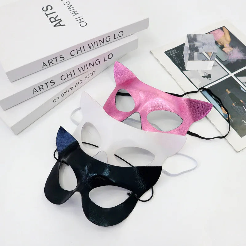 PVC Cat Fox Eye Masquerade Mask – Women's Venetian Half Mask