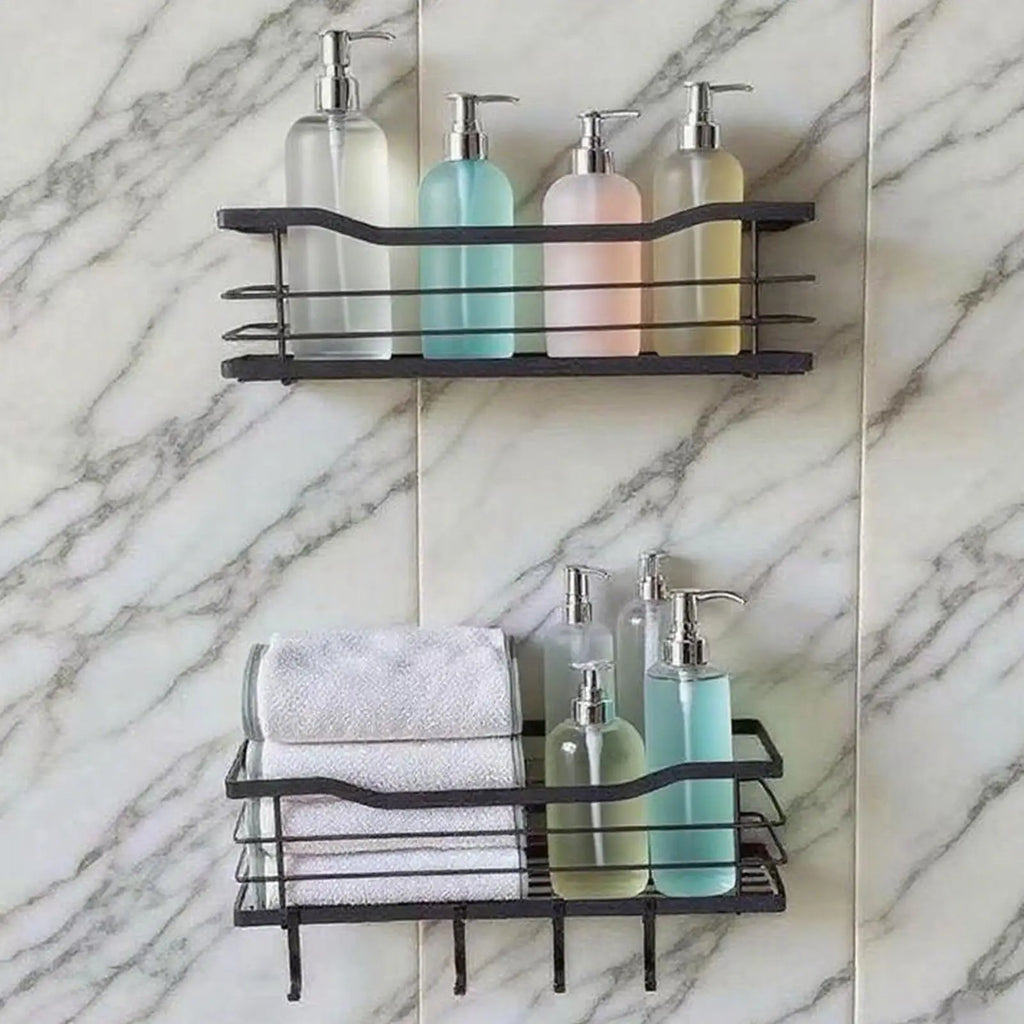 Shower Shelves Storage Shelf Wall Mounted 2 Adhesive Display Rack