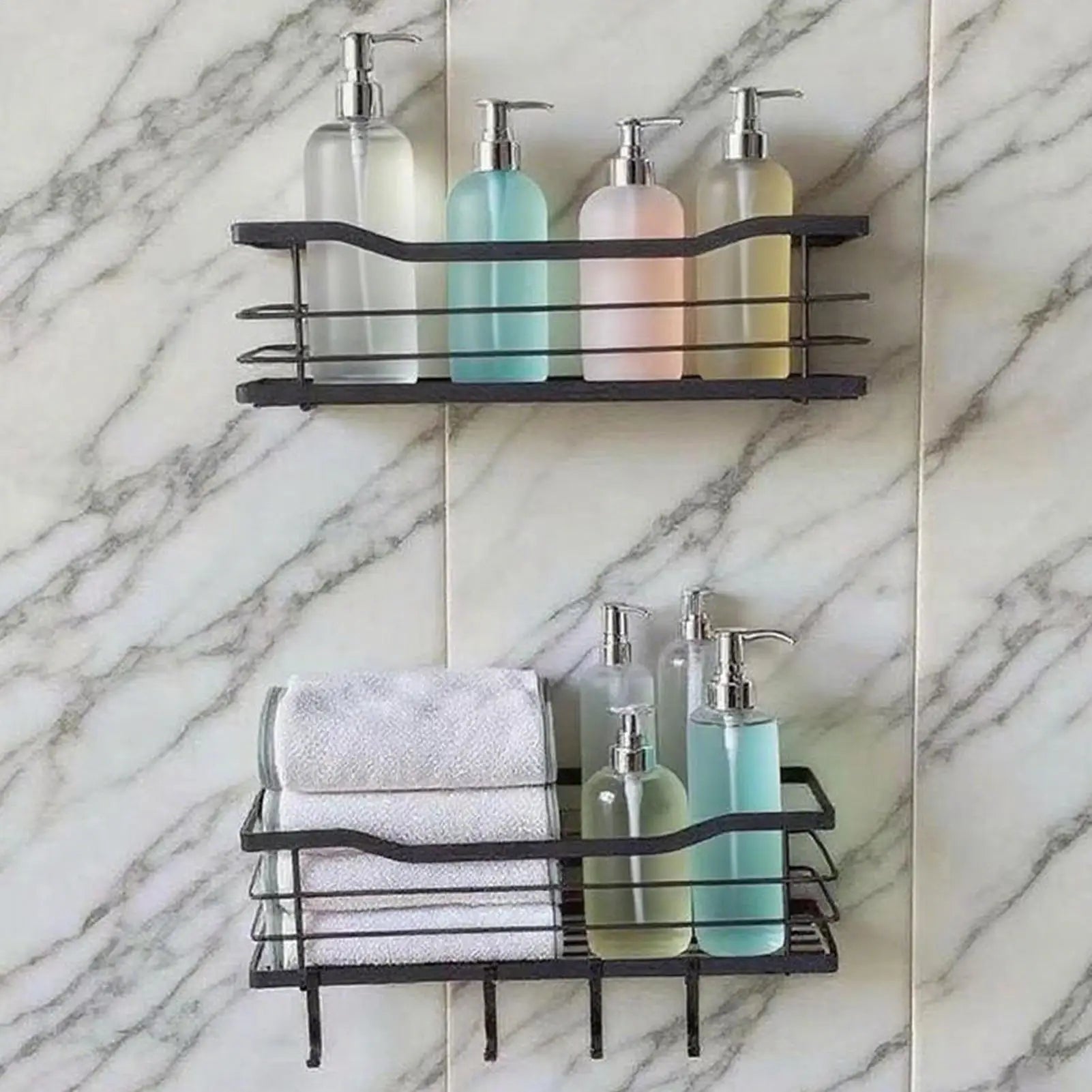 Shower Shelves Storage Shelf Wall Mounted 2 Adhesive Display Rack
