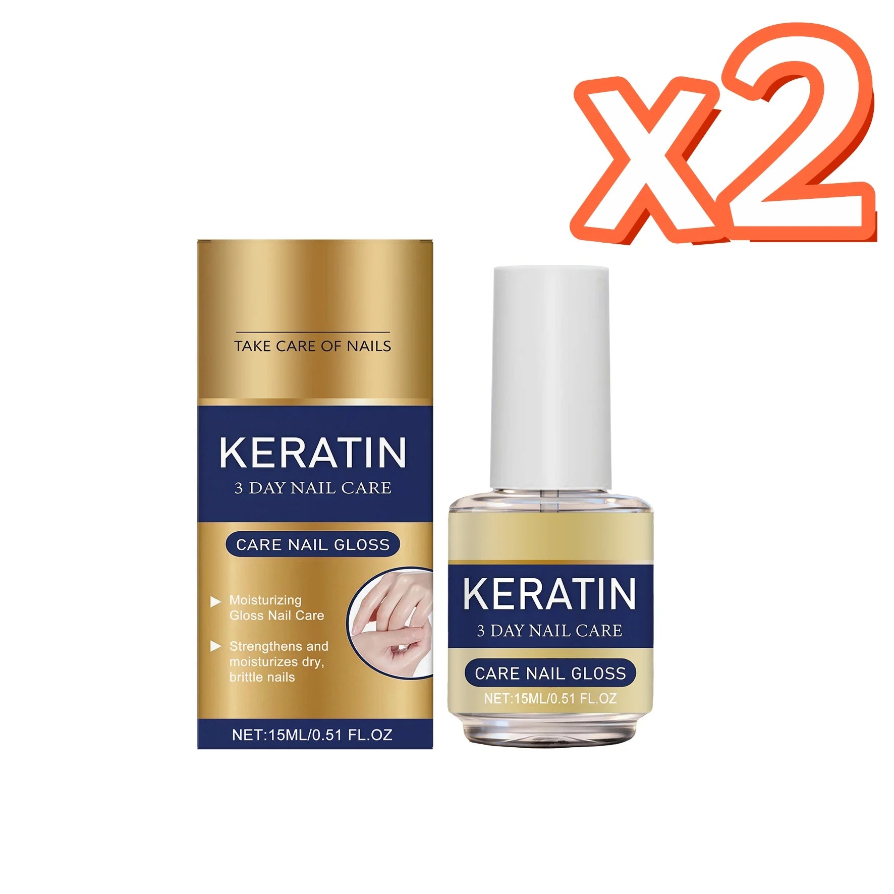 Keratin Nail Care Oil – Repair & Strengthen Brittle Nails (15ml) Nail Treatment Oil Zpaxo 15ml Boxed x 2