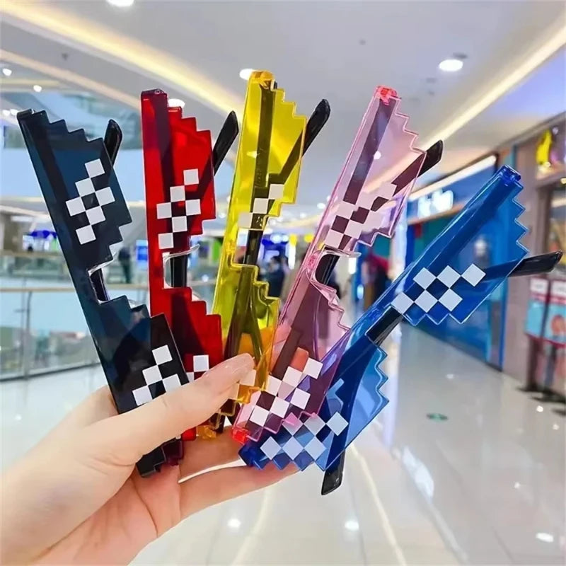 Pixelated Mosaic Party Glasses – Anime Meme Photo Props