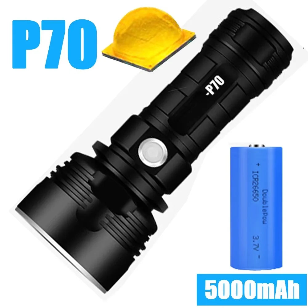 POCKETMAN P70 LED Tactical Flashlight – USB Rechargeable Torch