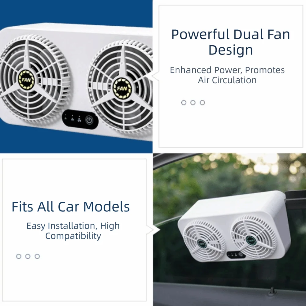 USB Powered Car Cooling Fan 5W Power Energy Saving Exhaust Front Rear Zpaxo