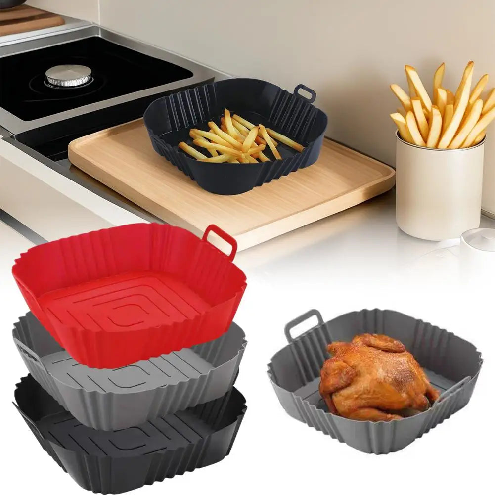 22cm Silicone Air Fryer Liner – Reusable Non-Stick Basket Tray Air Fryer Liner Zpaxo 3pcs
