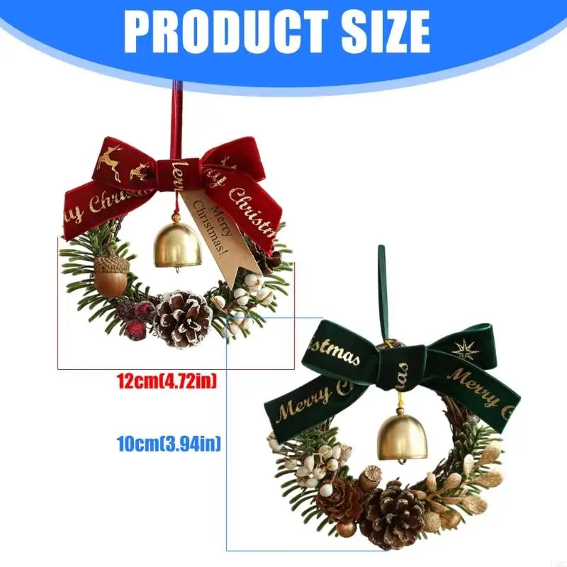 Holiday Door Hanger Pinecones Berries Bells Durable Wooden Christmas